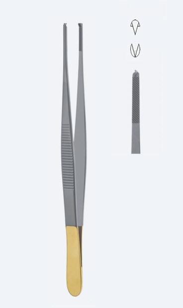 Пінцети Oehler, Power TC, для шовного матеріалу, прямі, кінчик 3,0 мм, зубці 1 х 2, загальна довжина 250 мм, 10"/ Бренд - Asanus Medizintechnik Gmb, Німеччина